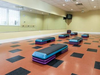 Aerobic studio with fitness on demand